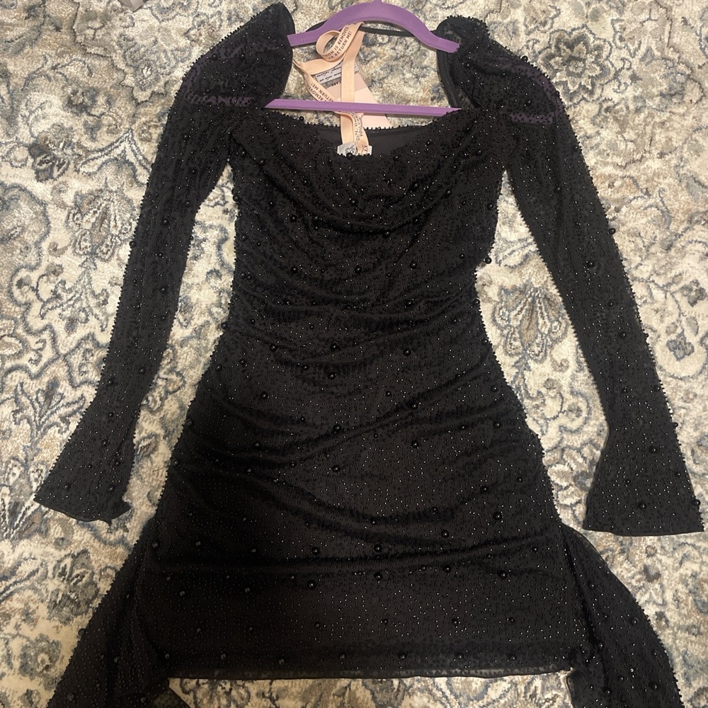 Elegant Black Beaded Dress